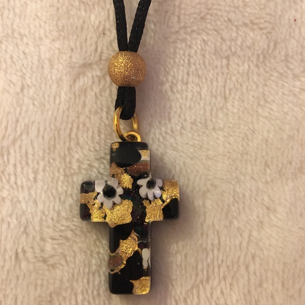 Original Murano Glass Cross Necklace